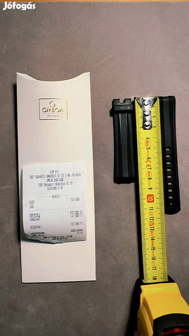 Omega Seamaster Fekete Kaucsuk 20mm Szíj Óraszíj