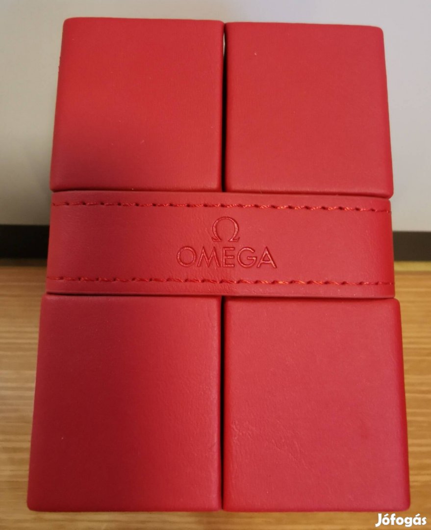 Omega piros bőr utazó doboz eredeti