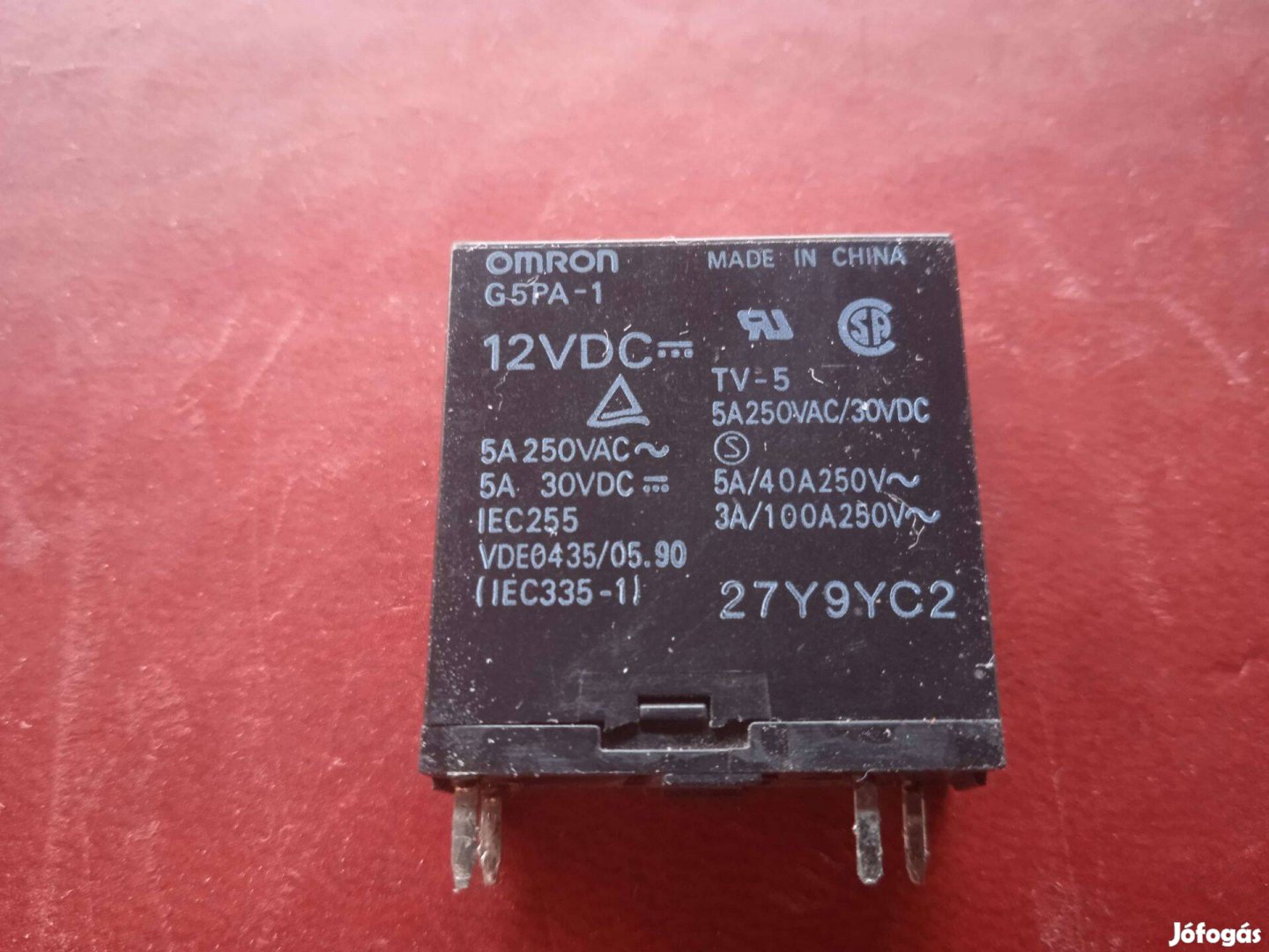 Omron relé, G5PA1 , 12 V , 5 A , 1 záró , használt