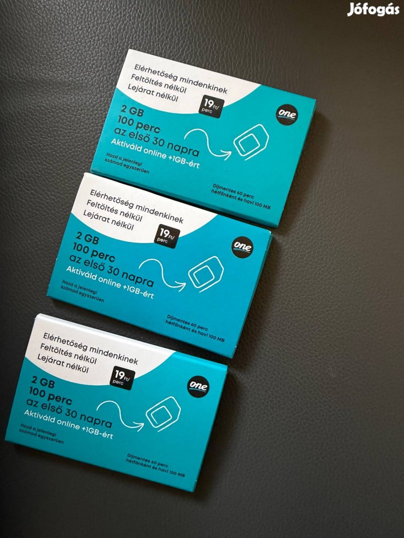 One 3 db bontatlan sim Kartya egyenleggel