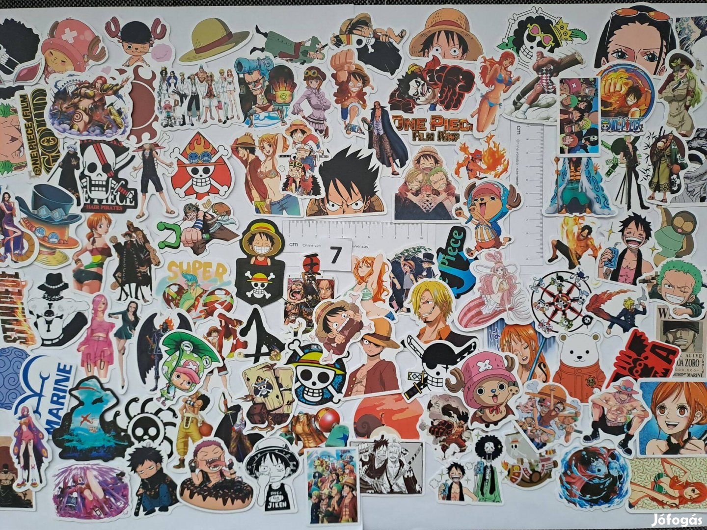 One Piece anime matrica 50 és 100 db 7 féle 4-6 cm Új