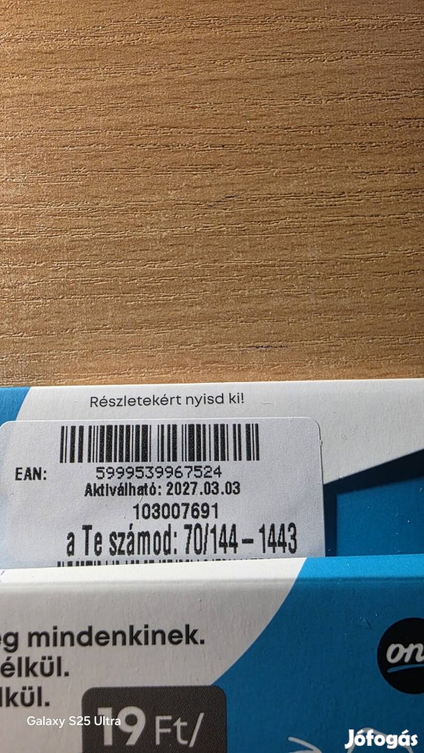 One könyű telefonszám 144.144.3.