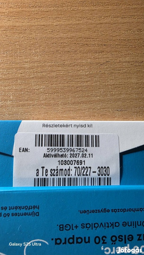 One könyű telefonszám 227.30.30.