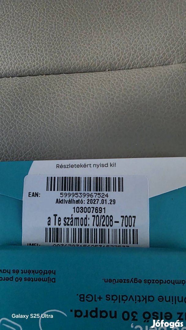 One könyű telefonszán 208.7007.