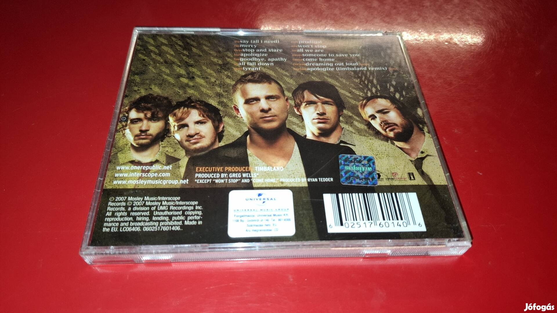Onerepublic Dreaming out loud Cd 2007 Magyar Kiadás