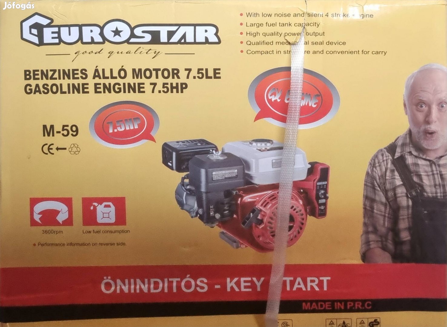 Önindítós benzinmotor 7 5Le Új benzin motor inditós