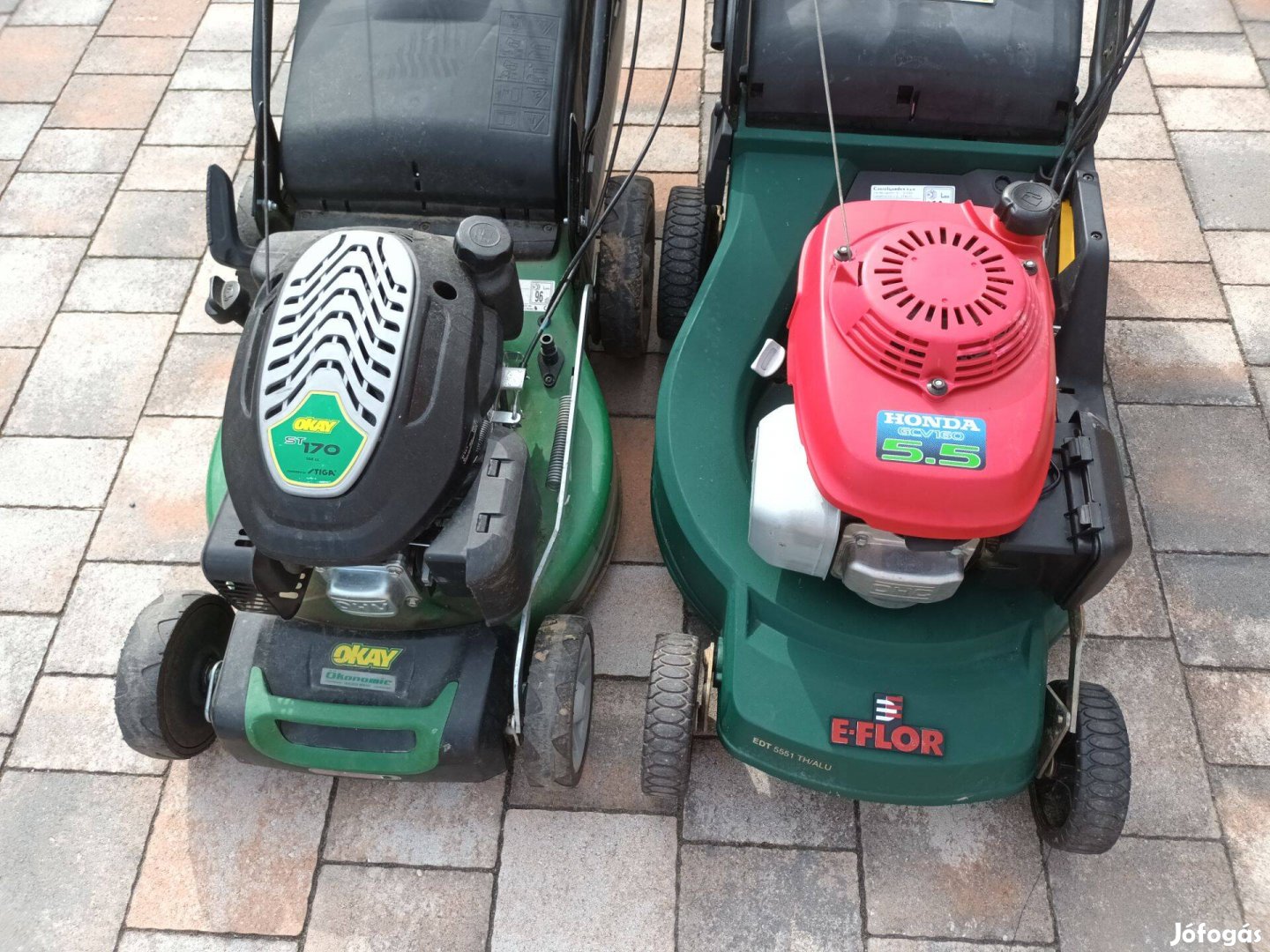 Önjáró fűnyíró 2db 5,5 Lóerős, Honda és Briggs Stratton OHV