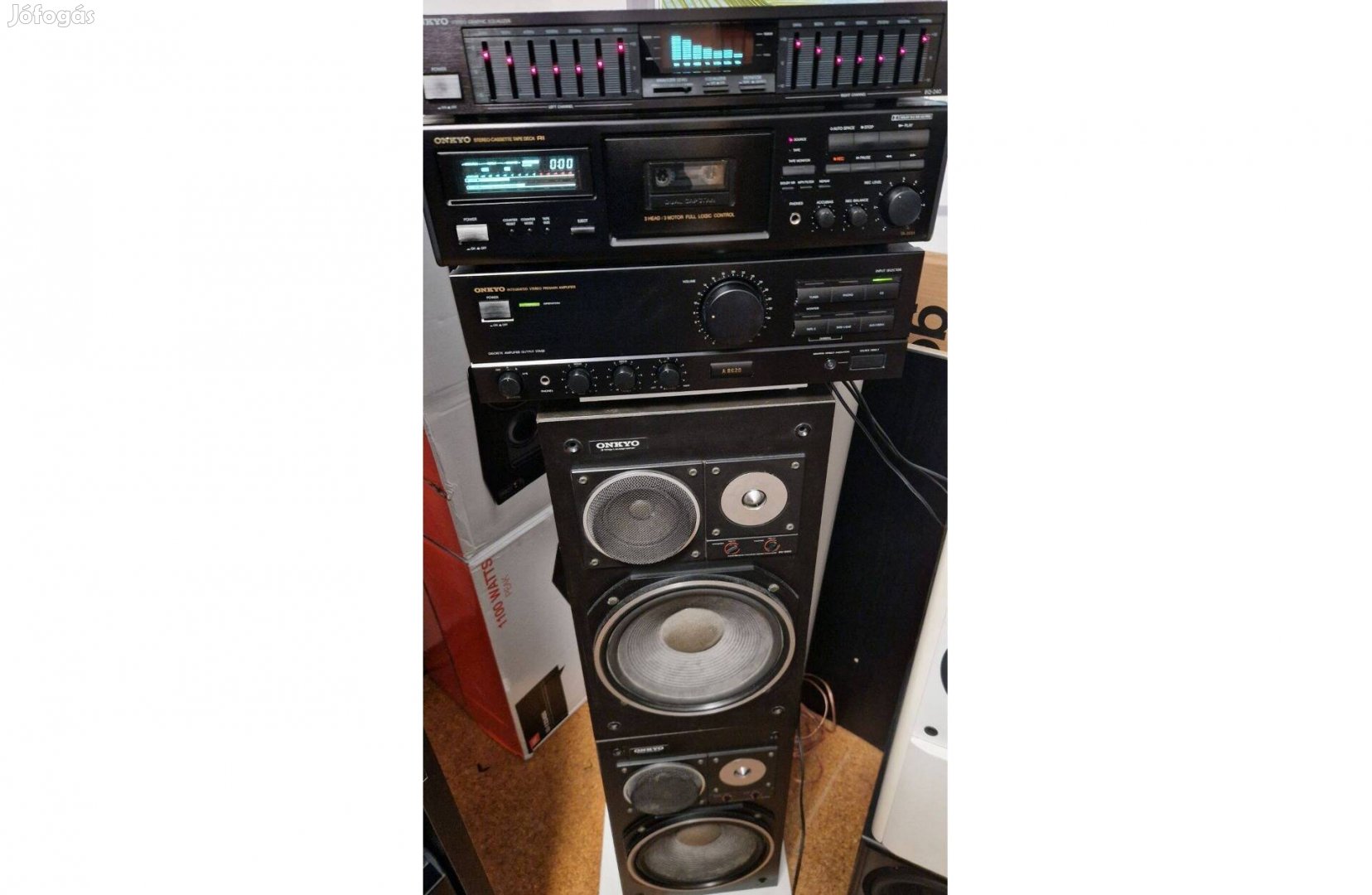 Onkyo A8620 erősítő + Onkyo SC600 hangfal, deckkel, EQ val olcsón