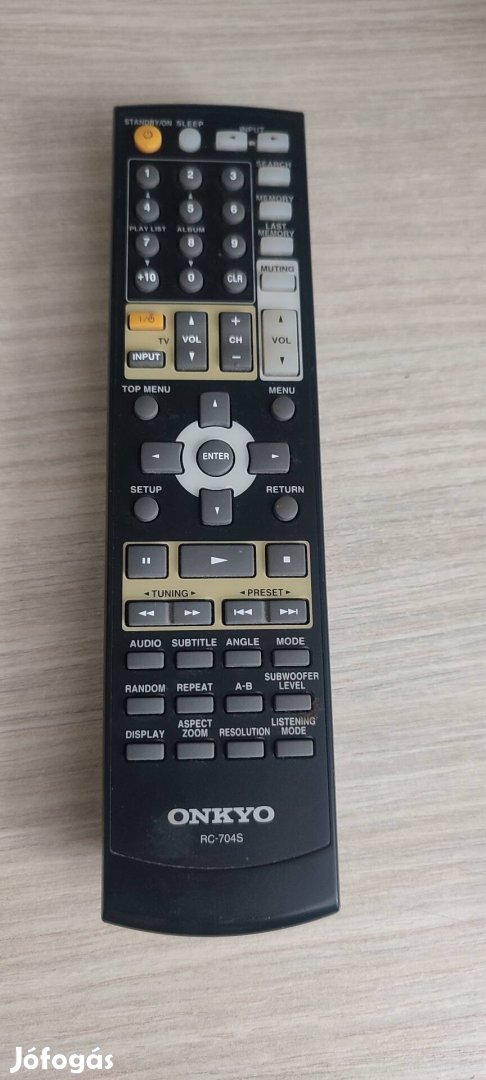 Onkyo RC 704s gyári rendszer távirányító sztereó erősítőhöz.