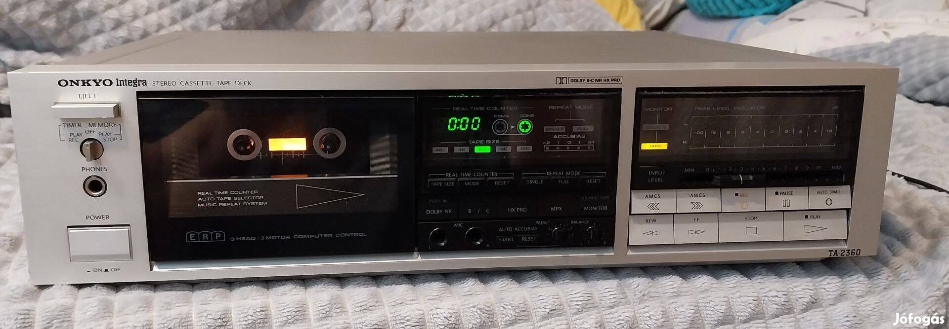 Onkyo TA-2360 szép állapotú 3 fejes HX Pros szuper gép szervizelt!