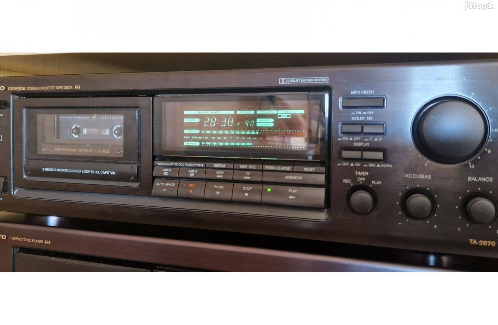 Onkyo TA-2870 3fejes dual capstan kazettás magnó eladó