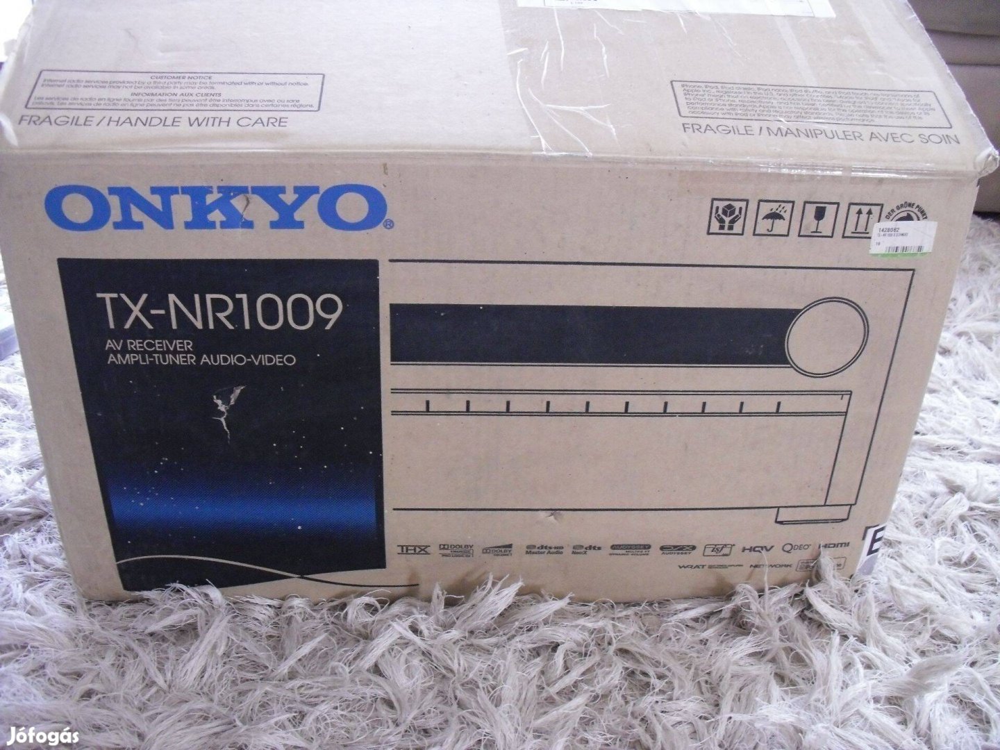 Onkyo Tx-nr 1009 7.2-es Hdmi, Net, usb, optika, rádióerősítő