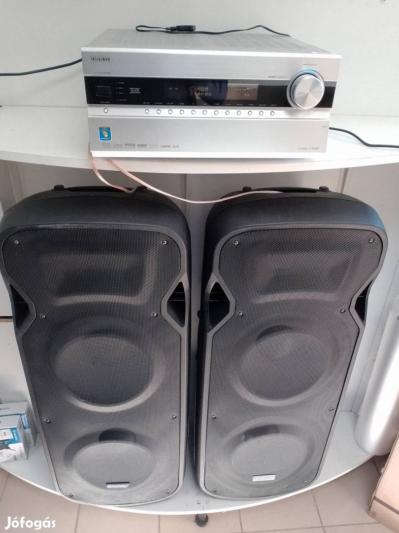 Onkyo erősítő + Omnitronic hangfal pár egyben