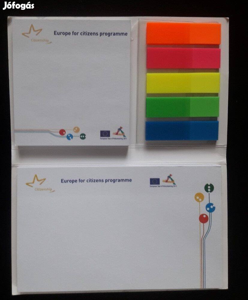 Öntapadós jegyzettömb és műanyag jelölőcímke készlet EU Europe for