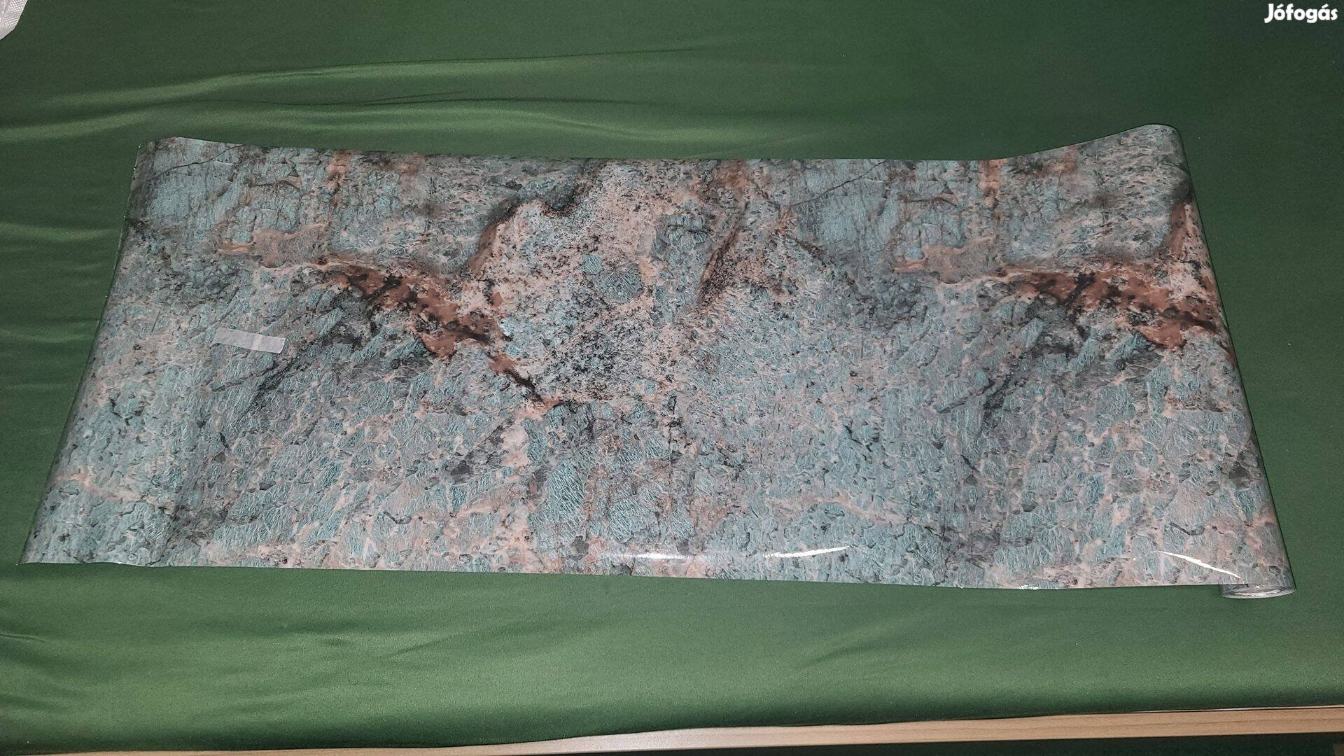 Öntapadós tapéta zöldes-barna márványmintás, vízálló, 40 cm