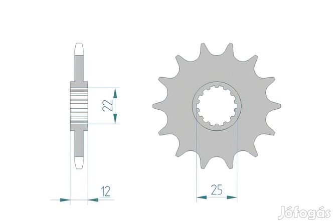 Öntisztító első lánckerék Afam 12 fogas GasGas EC / Rieju MR 250 / 300