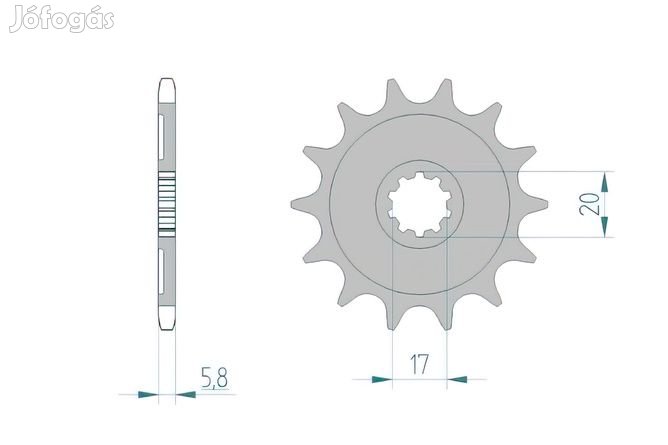 Öntisztító első lánckerék Afam 14 fogaskerekes Kawasaki / Suzukihoz