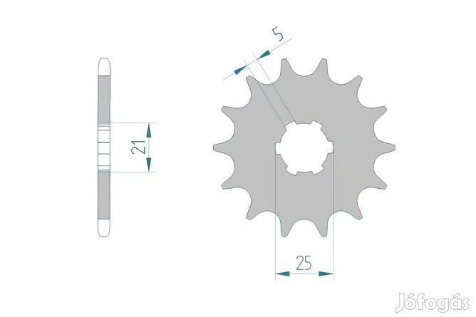 Öntisztító elülső lánckerék Afam 15 fogú KX 250 / 500
