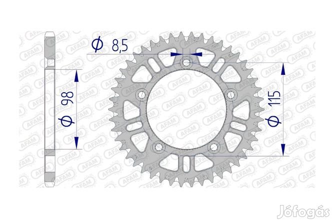 Öntisztító hátsó lánckerék Afam alumínium 420 / 48 fog SX / TC 65