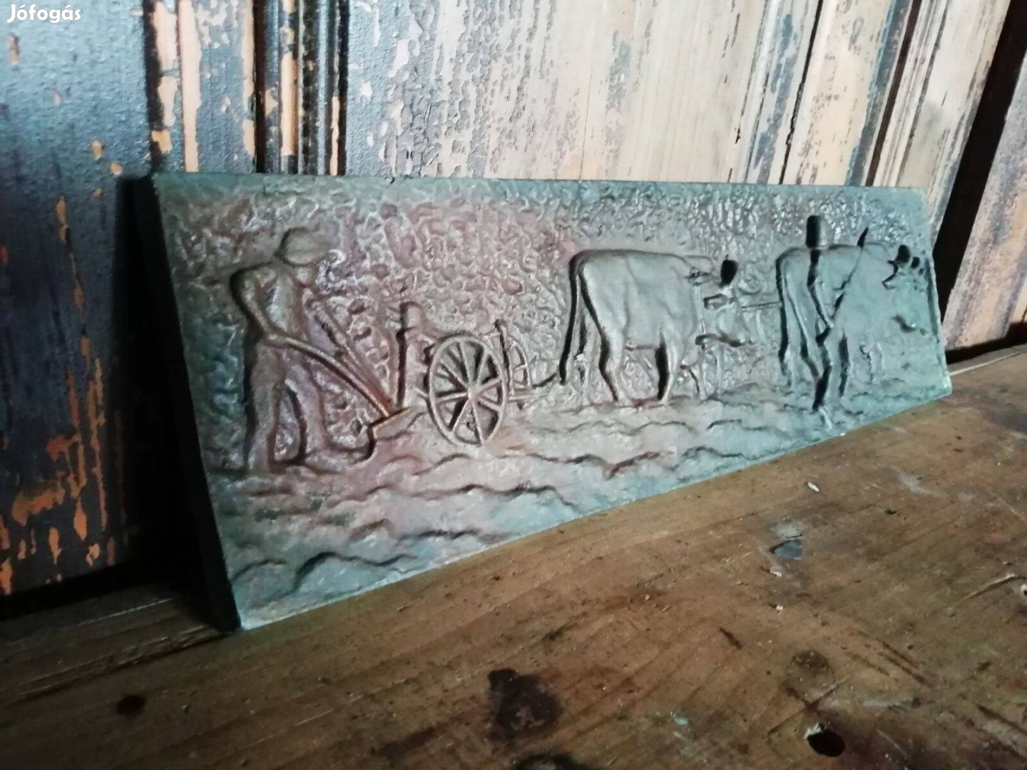 Öntött bronz tábla a 20. sz. első fele, fali dekoráció