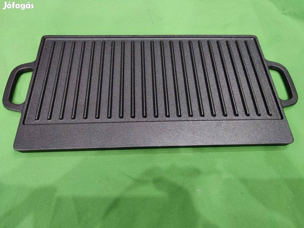 Öntöttvas grillserpenyő 43×23 cm Új! Overmont dobozában
