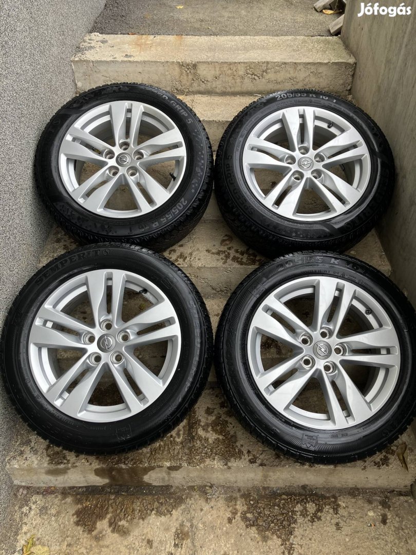 Opel 16 col 5x105 szenzoros alufelni téli gumival
