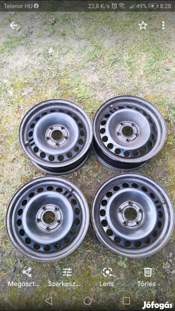 Opel Astra H Zafira B Meriva Lemezfelni Acélfelni Felni 16
