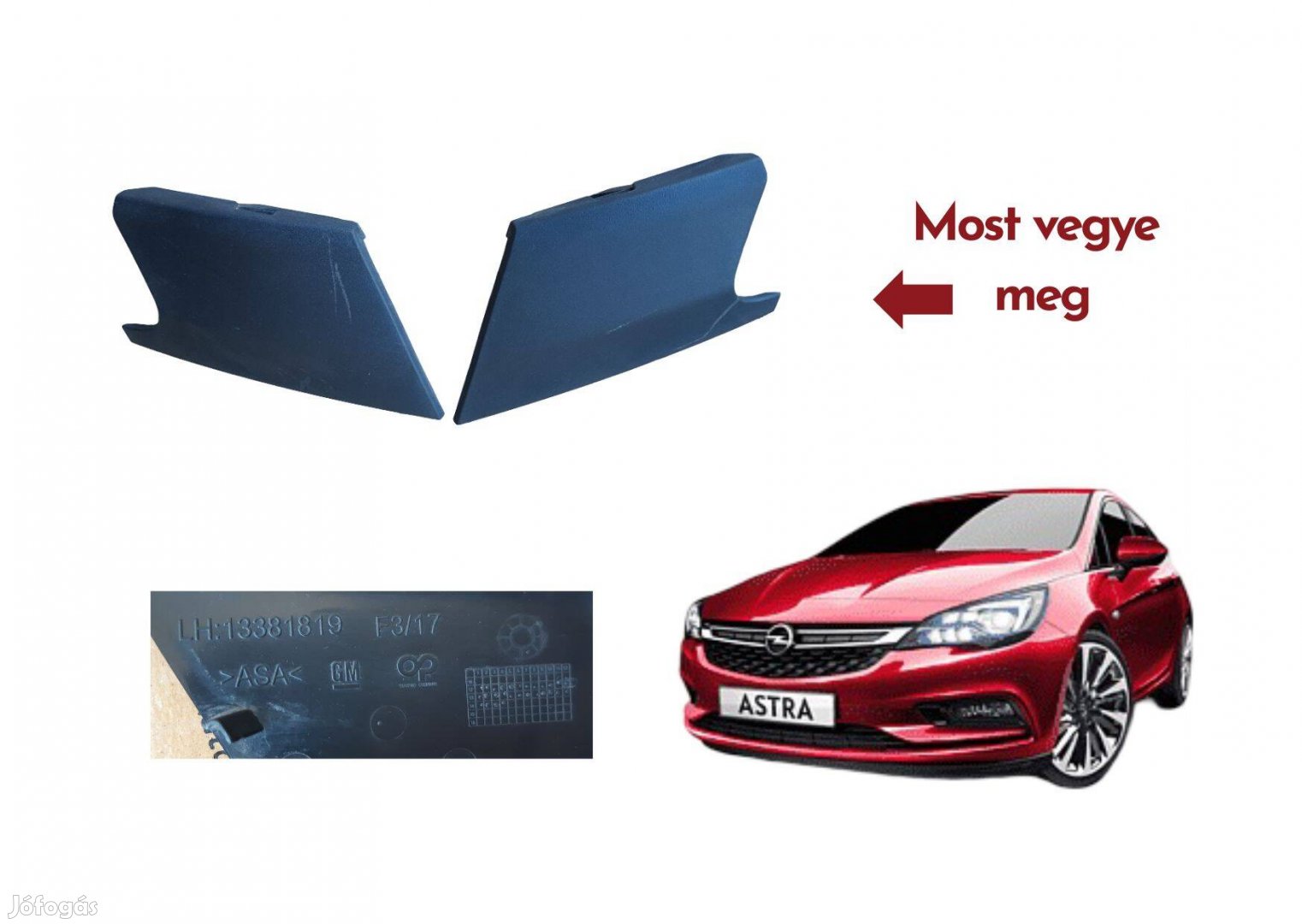Opel Astra J MK6 5 bal + jobb oldali első lökhárító díszléc 13381819