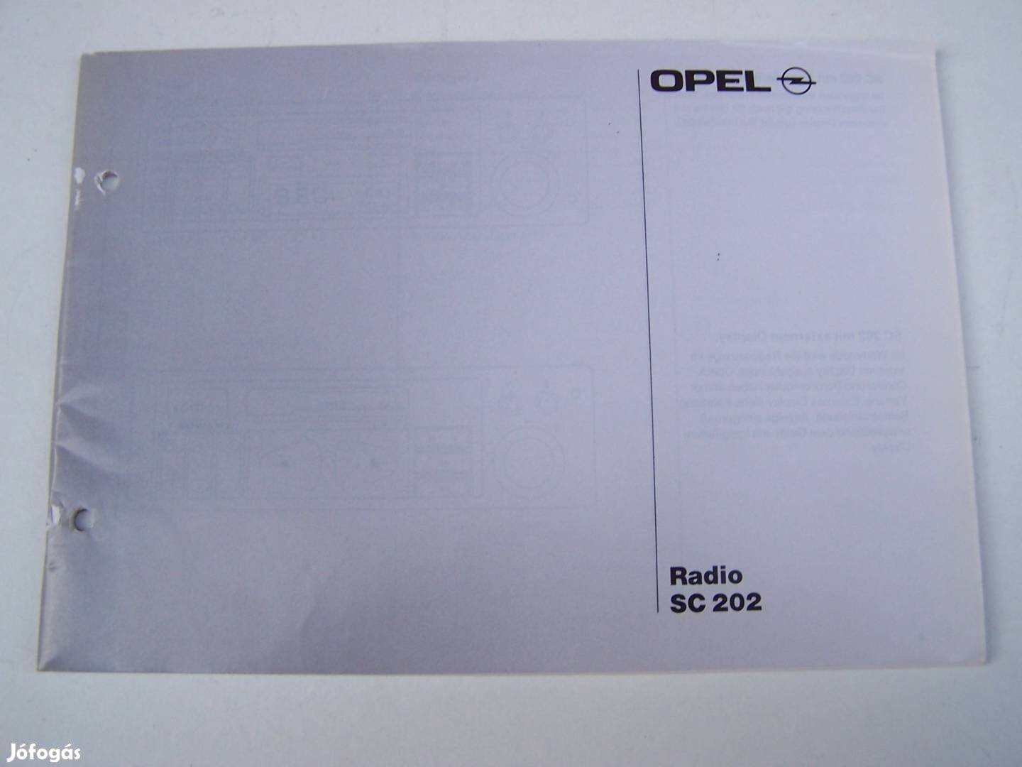 Opel Astra SC 202 rádió kezelési utmutató retró termék
