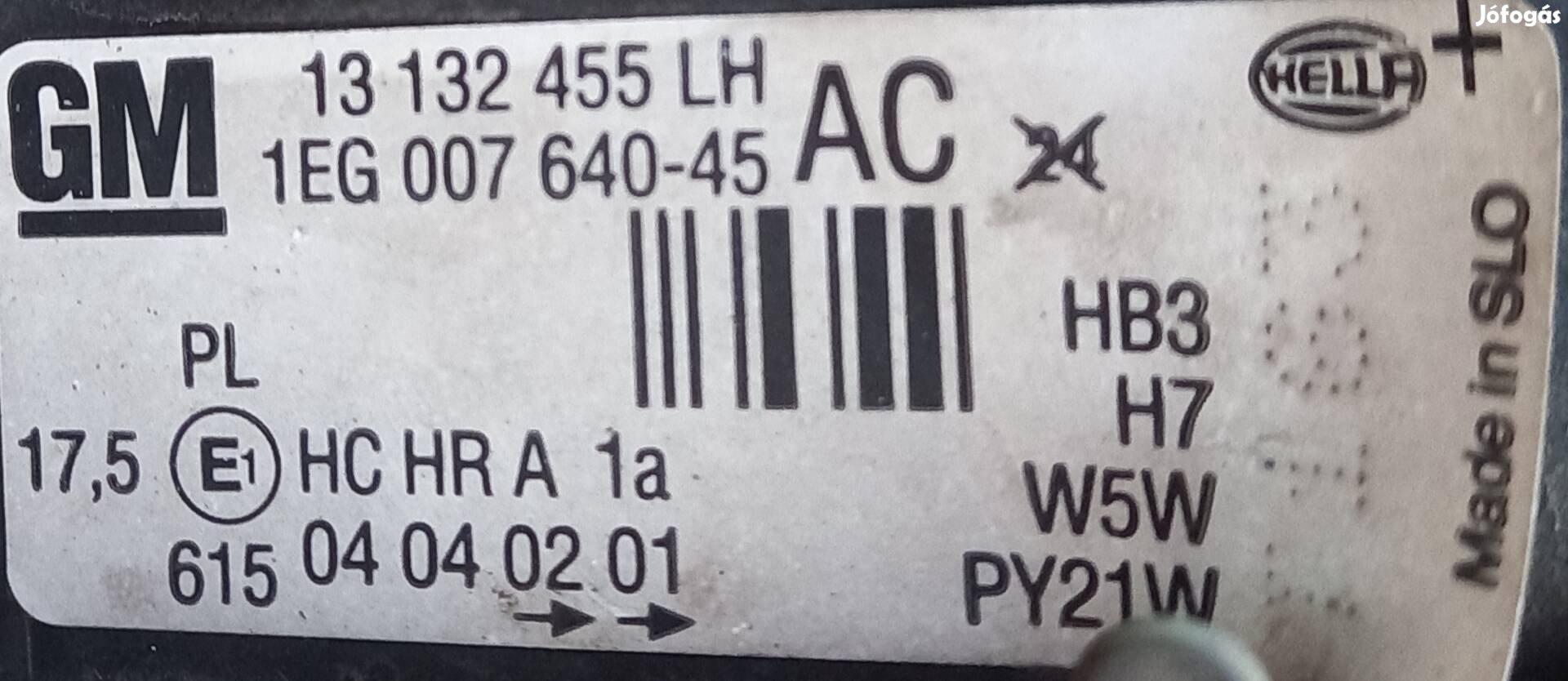 Opel Astra első lámpa fényszóró bal és jobb