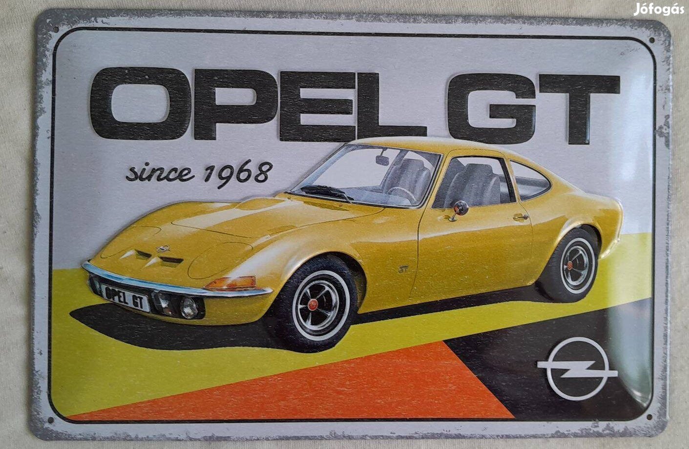 Opel GT fém dekortábla 20x30cm dombornyomott