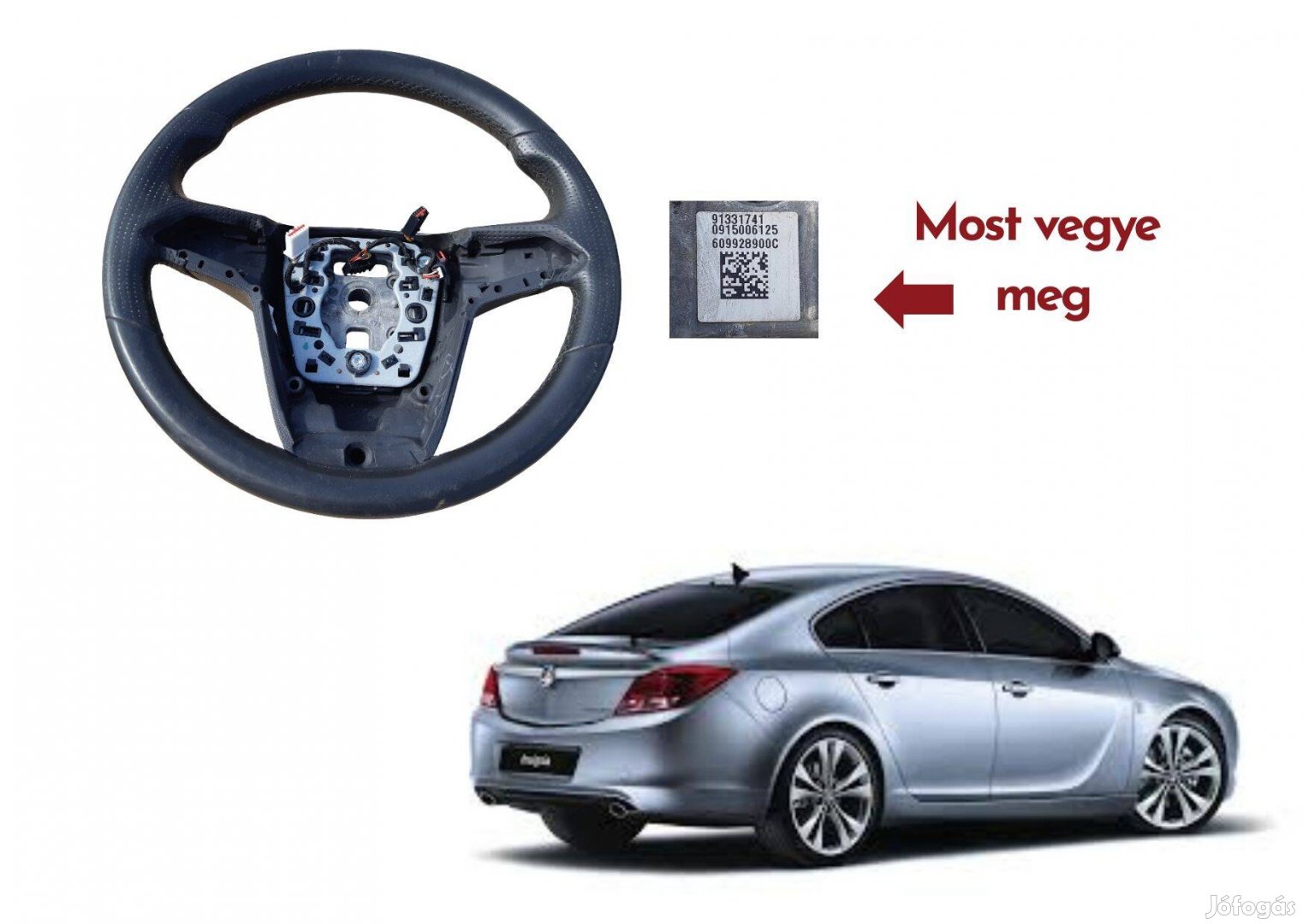 Opel Insignia 2010 3 küllős multifunkciós bőr kormánykerék 609928900