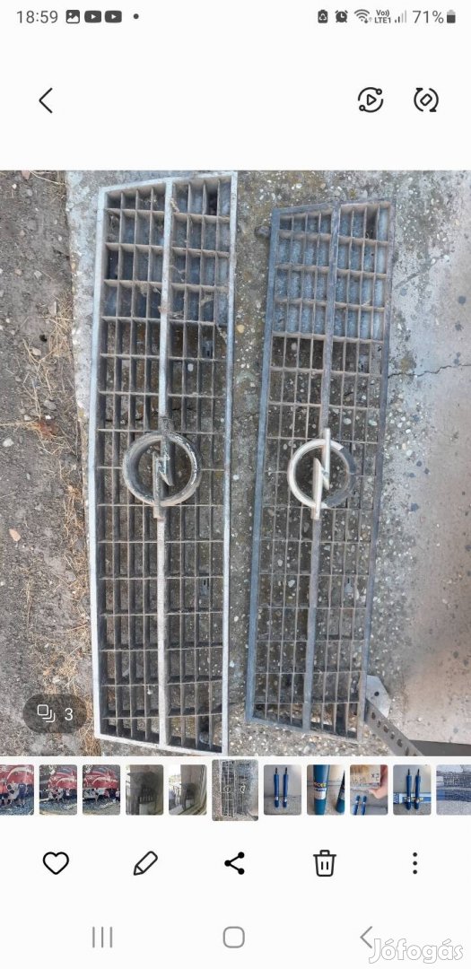 Opel Kadett D hűtőrács.