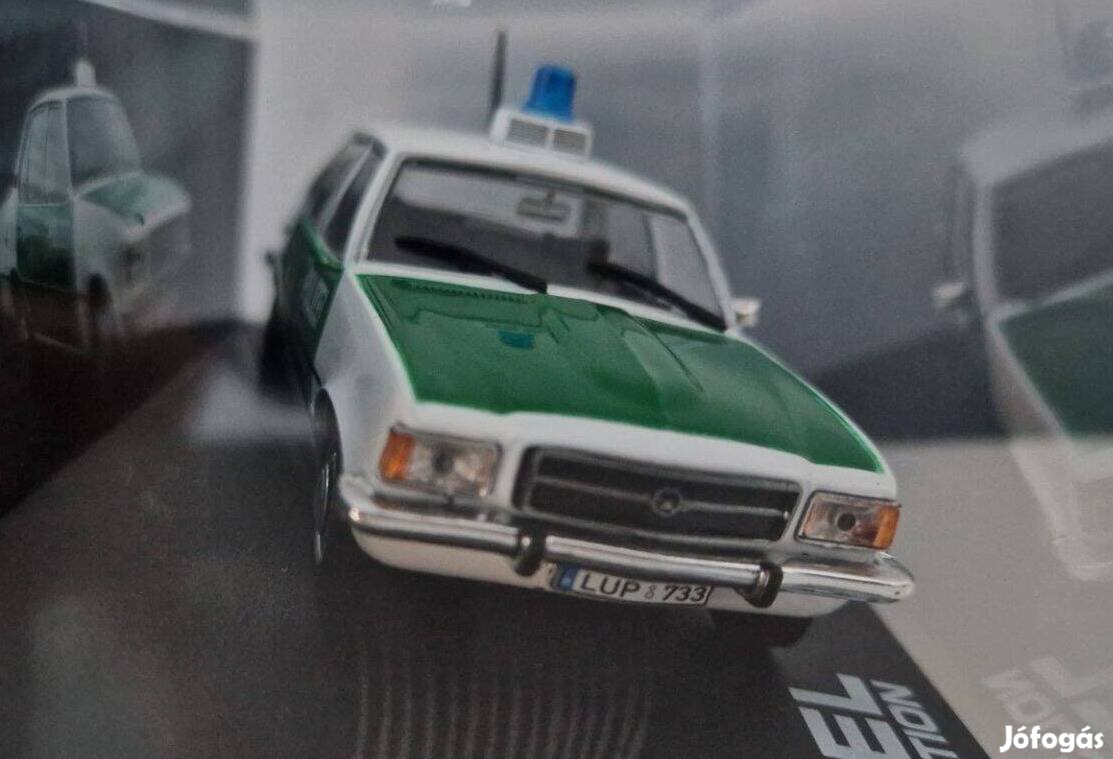 Opel Rekord D Polizei 1:43 1/43 modell rendőrség Collection Altaya