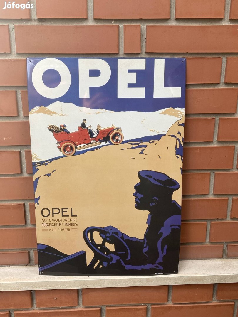 Opel reklám fémtábla 39x59 cm.