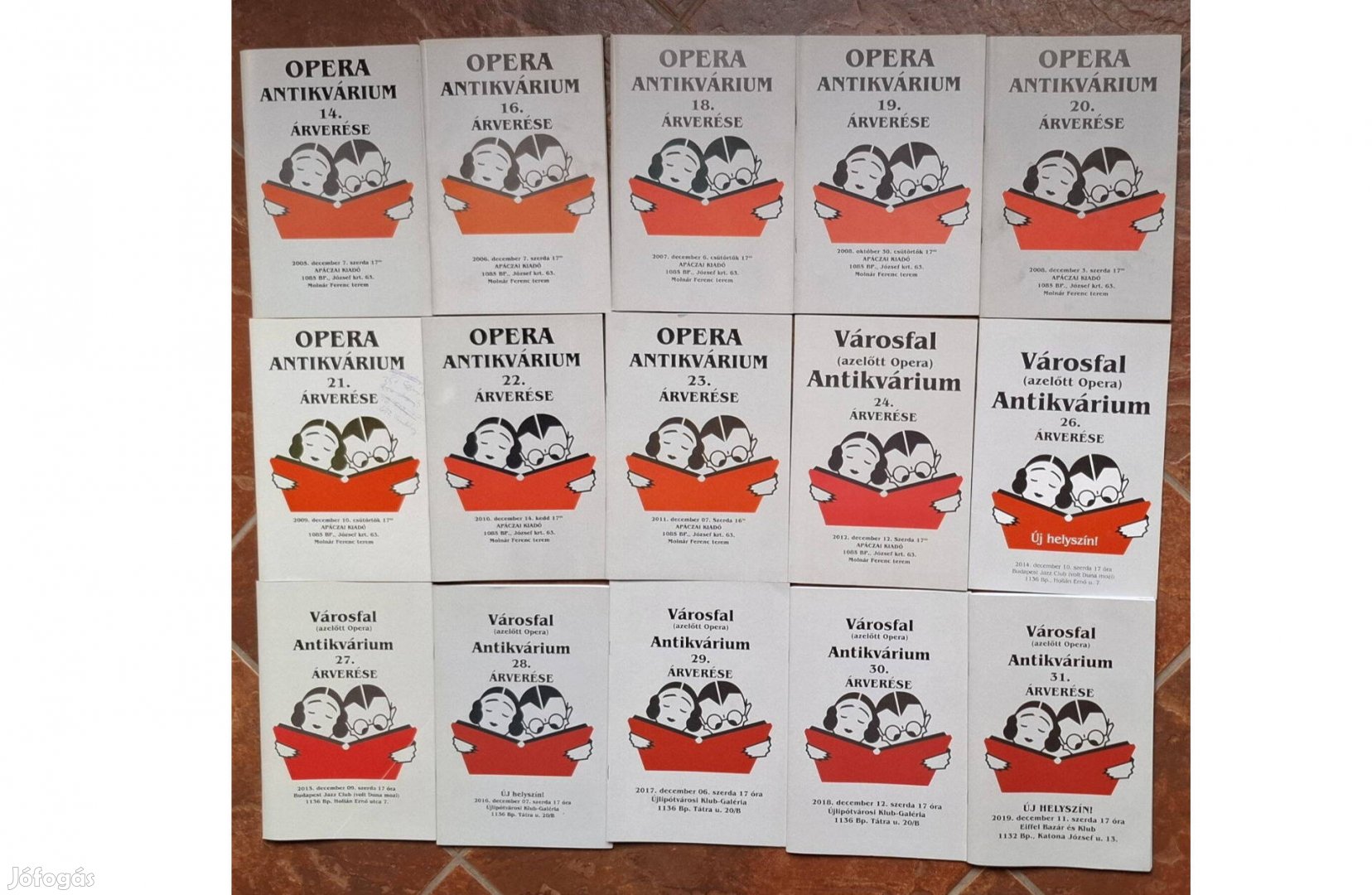 Opera Városfal antikvárium aukciós katalógusai