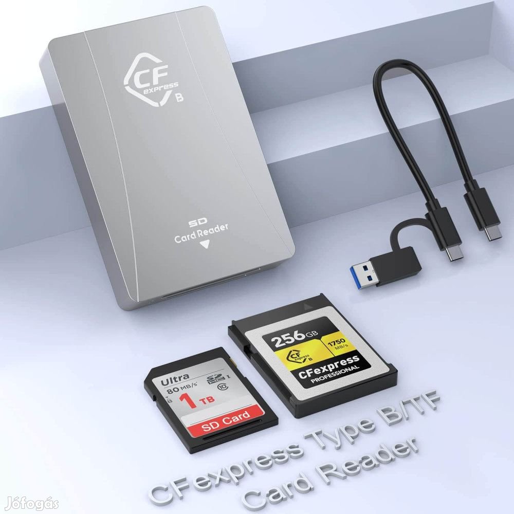 Opluz 2 az 1-ben CFexpress Típus B és SD Kártyaolvasó USB 3.1 Gen 2