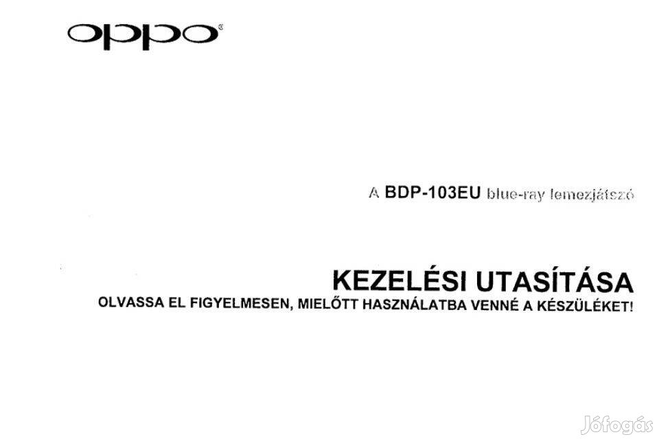 Oppo BDP-103EU Magyar nyelvű Használati utasítás