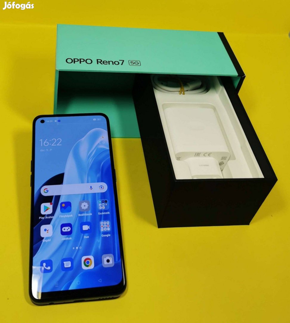 Oppo Reno 7 5G 256GB Kék független szép garanciális telefon eladó!