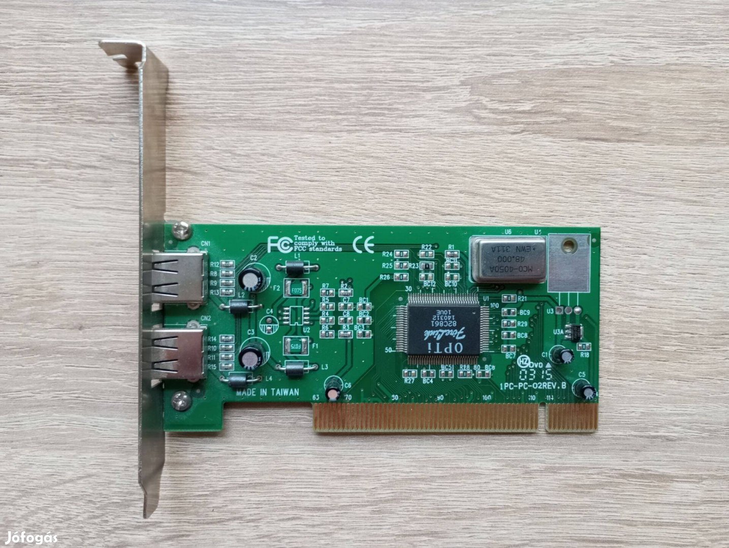 Opti 82c861 PCI-os, 2 portos USB 2.0 kártya