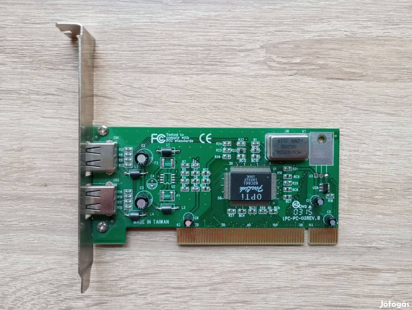 Opti 82c861 PCI-os, 2 portos USB 2.0 kártya