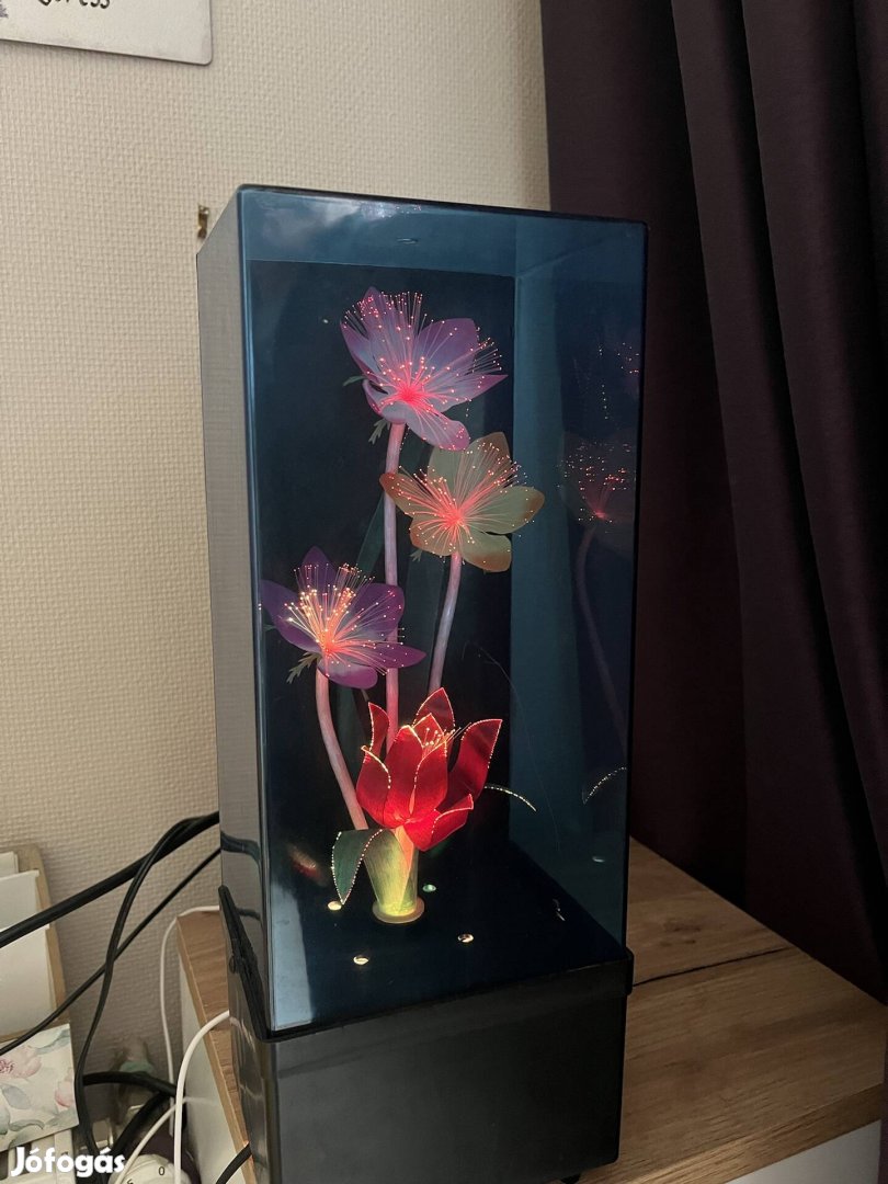 Optical fiber light, retró világító virág doboz