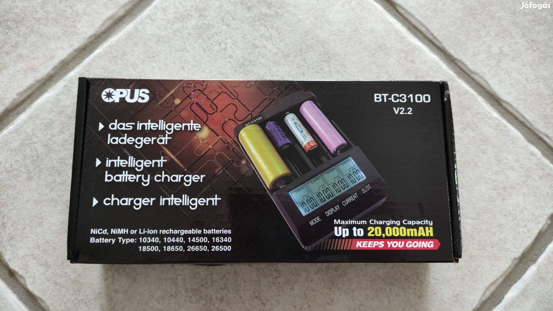 Opus BT-C3100 18650 LCD Lithium-Ion akkumulátor/cella töltő