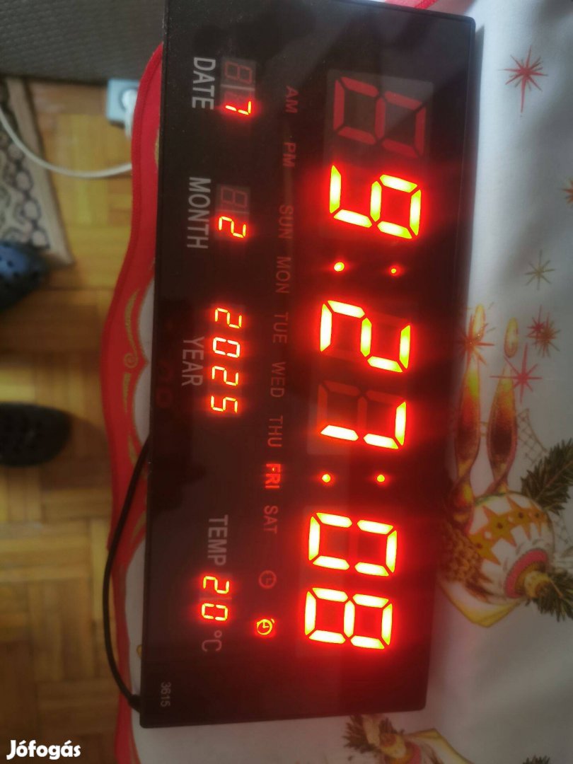 Óra Fénykijelzős Digitálilis 37 X 15