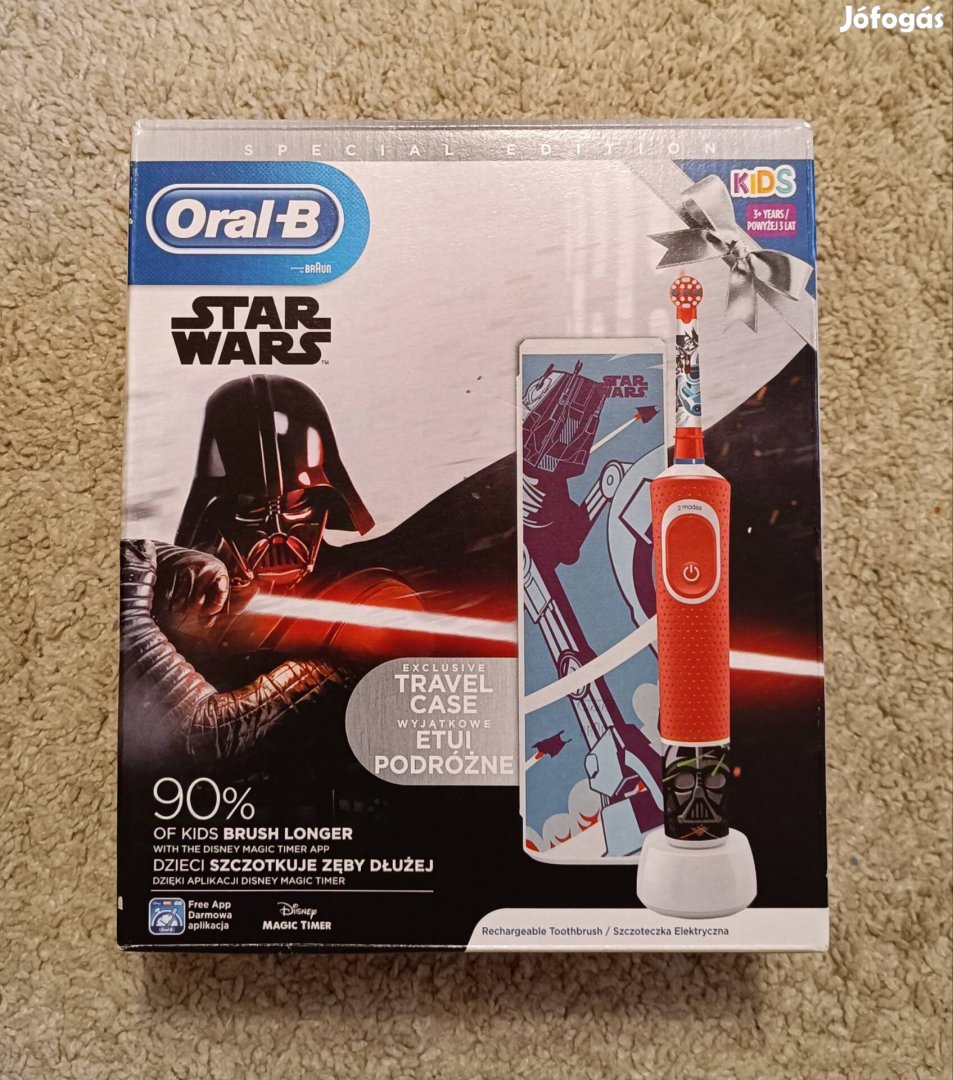 Oral-B Star Wars gyerek elektromos fogkefe praktikus utazótokkal, új