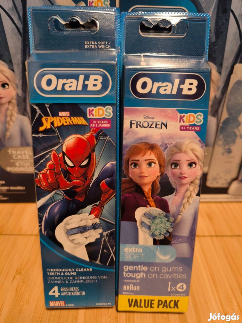 Oral-b gyerek elektromos fogkefe fej Jégvarázs és Pókember