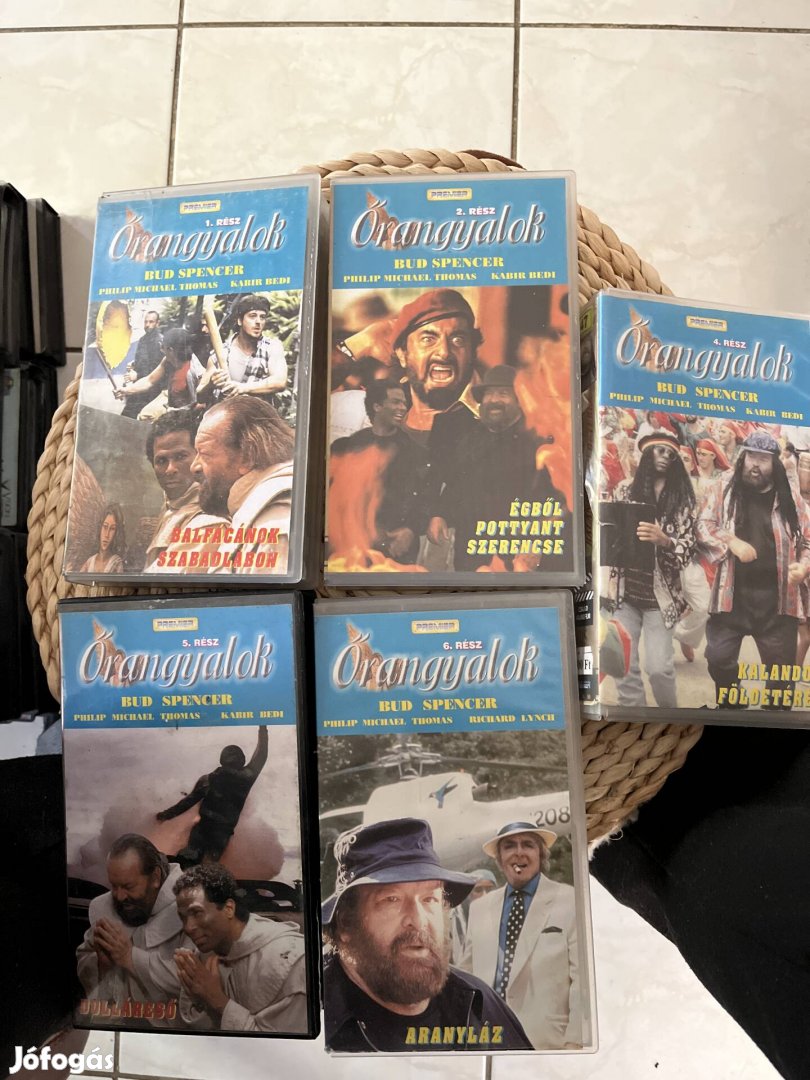 Őrangyalok 1,2,4,5,6 vhs film pakk Bud Spencer