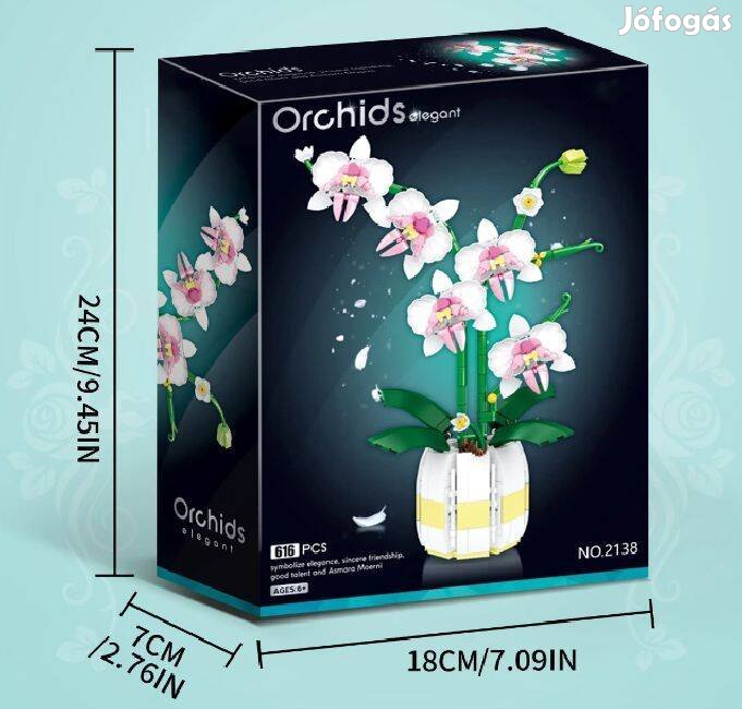 Orchidea építőjáték Új dobozzal készleten