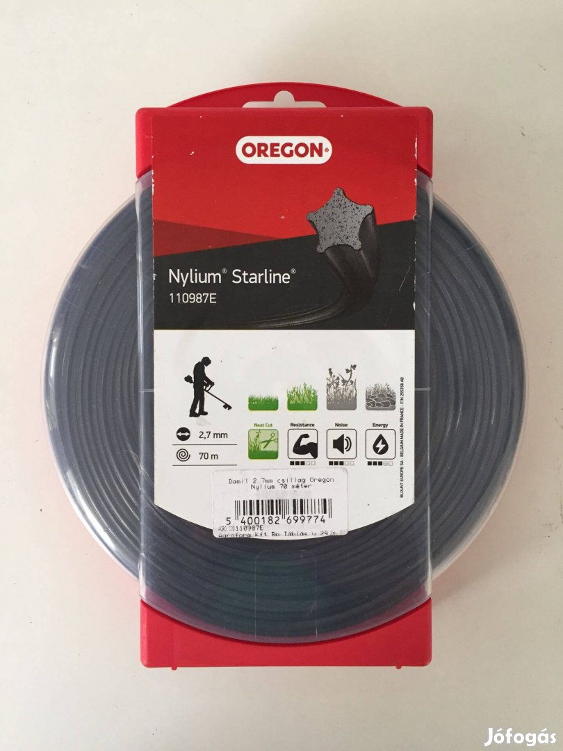 Oregon 110987E Nylium Starline Damil csillag vágószál fűkaszához 2,7mm