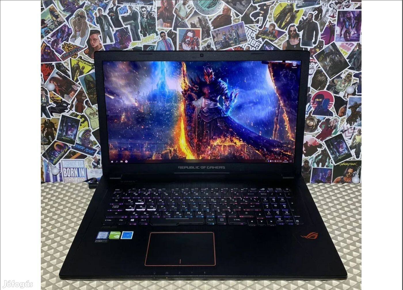 Óriás Asus rog gamer laptop eladó 17.3 hüvelykes Full HD 120 Hz